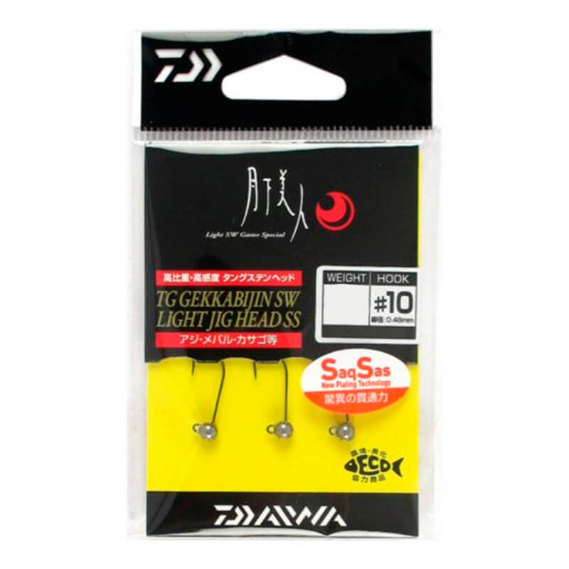 Джиг-головка вольфрамовая Daiwa TG Gekkabijin SW Light Jig Head SS #10 1g (3шт.)
