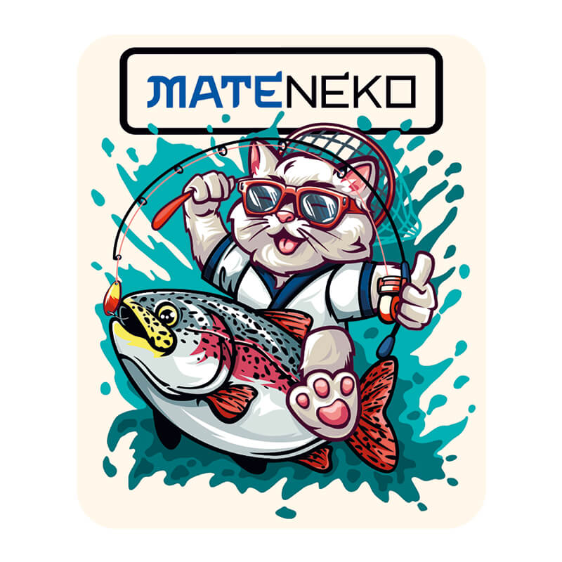 Наклейка Mateneko Trout CatRider #L