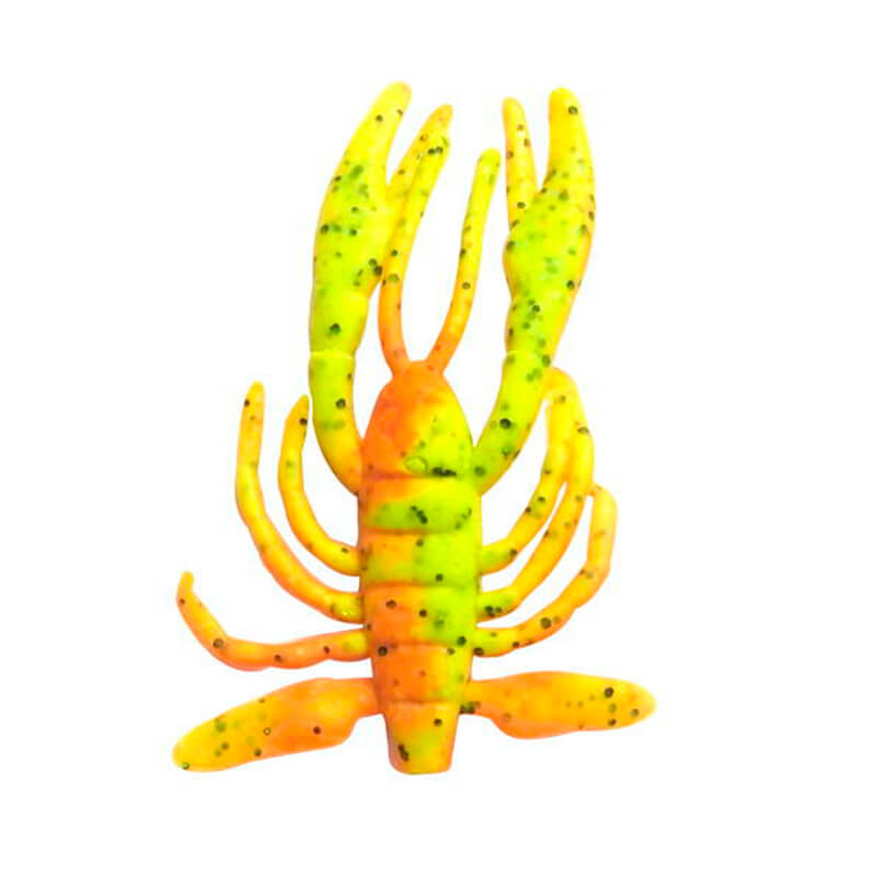 Силиконовая приманка Berkley Gulp! SW Crabby 2'' 10CT #Chartreuse Green Black Florent Orange