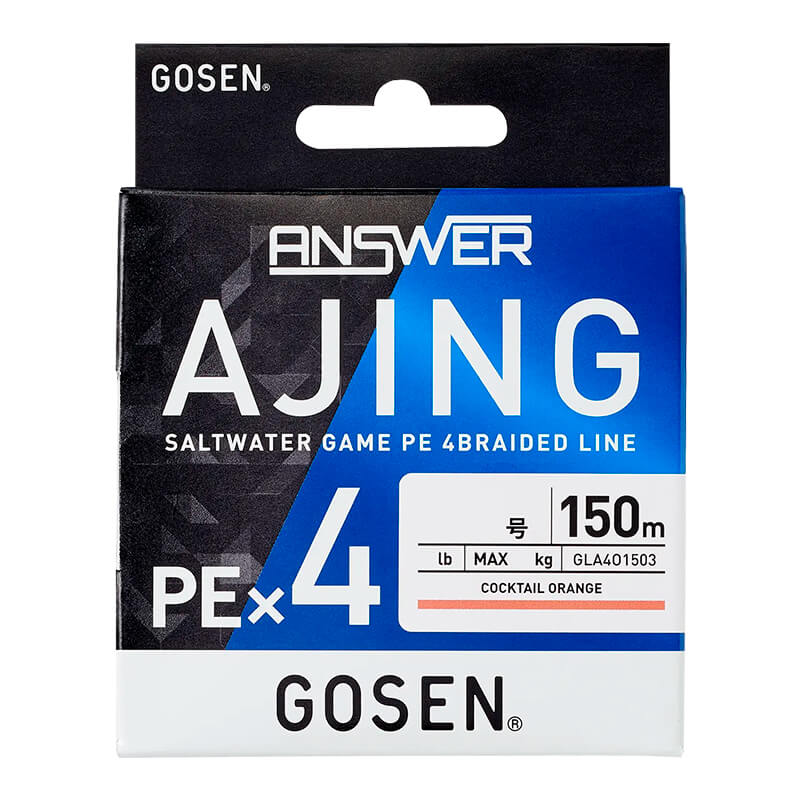 Шнур Gosen Answer Ajing PE X4 150m #0.3 Orange