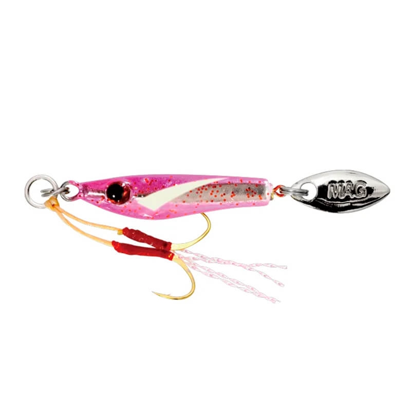 Пилькер Magbite Chirimen Jig 2g #07 Pink Fin Glow