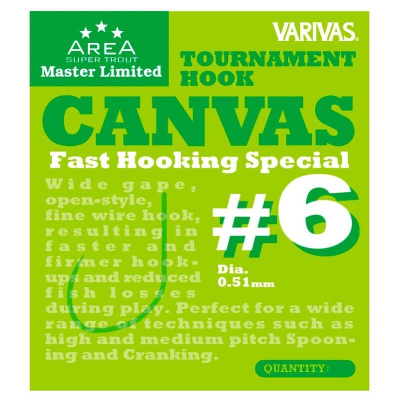 Крючки Varivas Area Master Limited Tournament Hook Canvas #6 (15шт.)