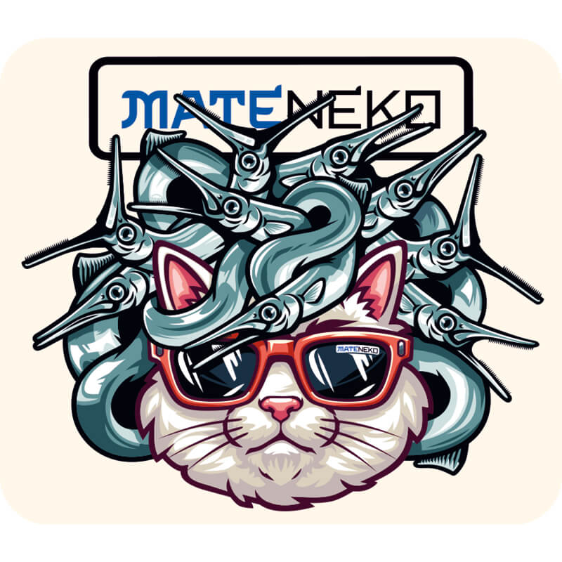 Наклейка Mateneko Sea Garfish on my Mind #M