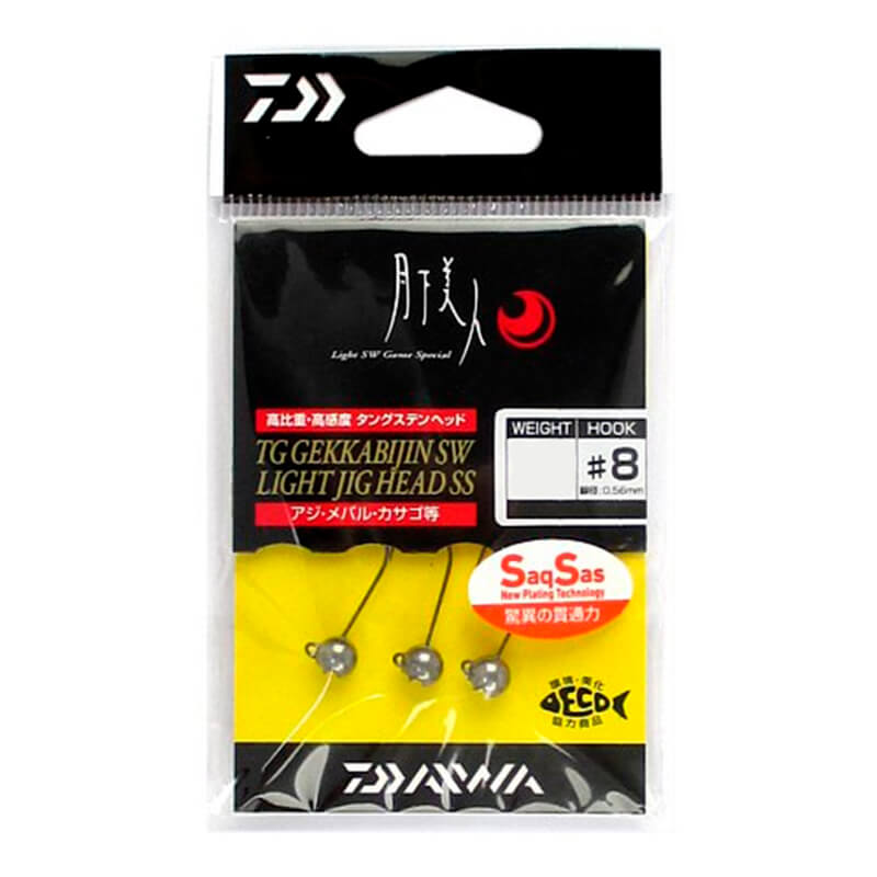 Джиг-головка вольфрамовая Daiwa TG Gekkabijin SW Light Jig Head SS #8 1.5g (3шт.)