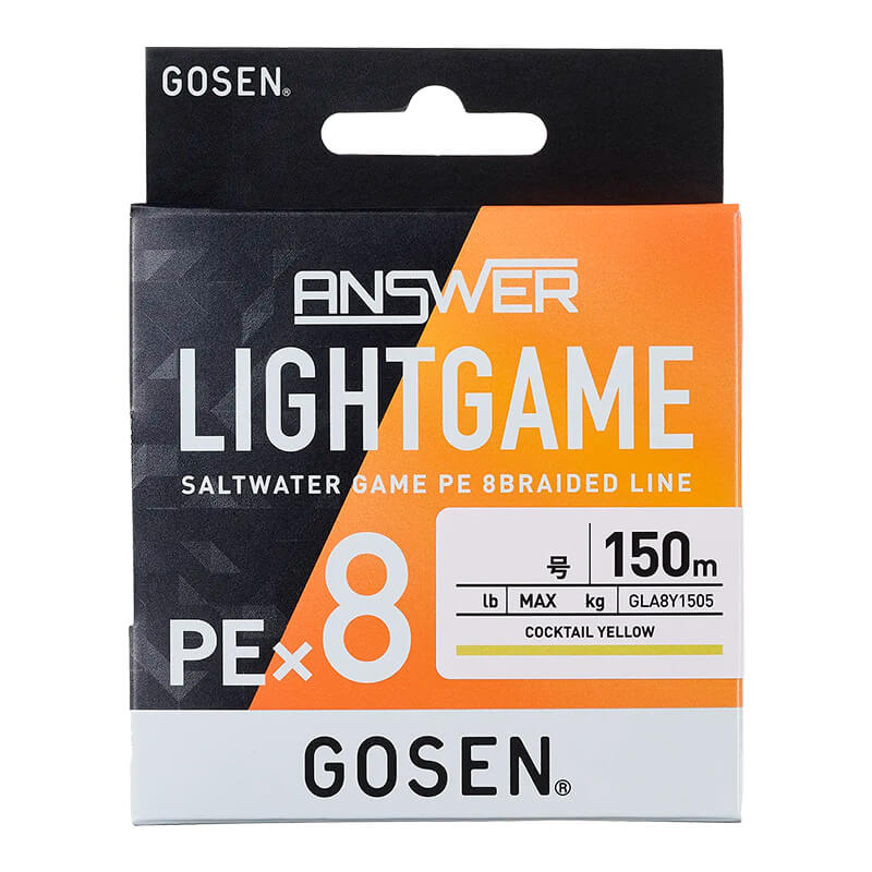 Шнур Gosen Answer Light Game PE X8 150m #0.4 Yellow