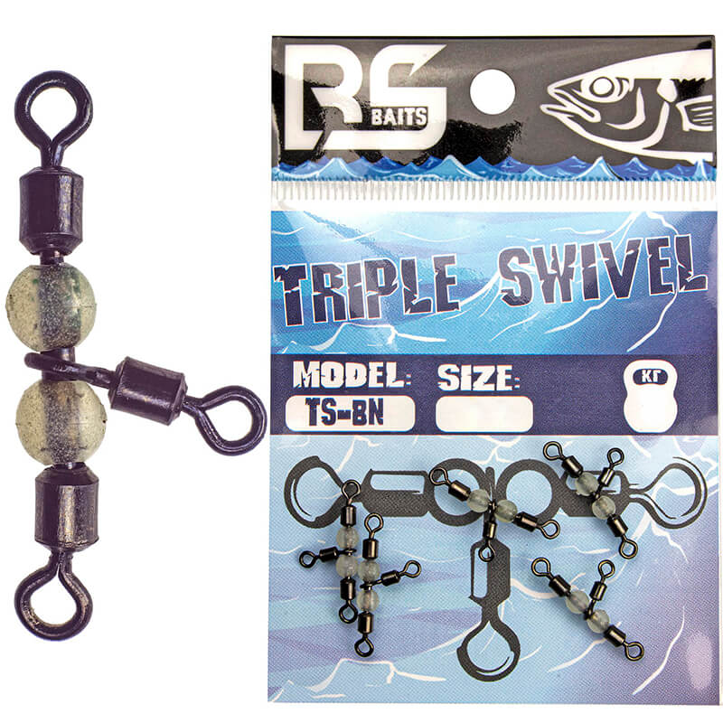 Вертлюг тройной BS Baits Triple Swivel #10*12 (5шт.)