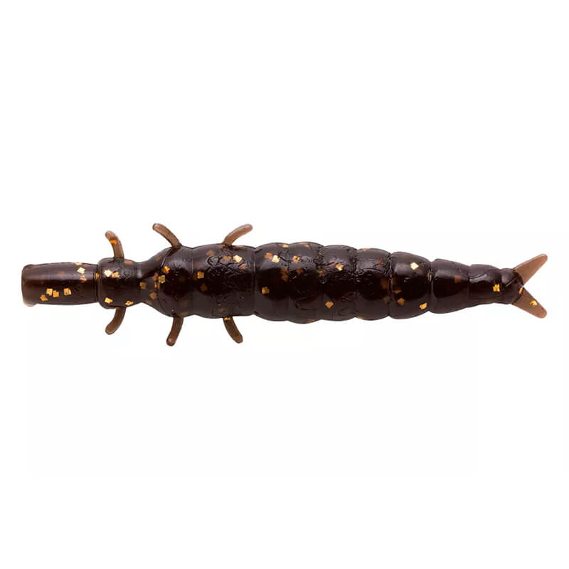 Силиконовая приманка Nikko Caddisfly Larvae L 1.5" Brown Gold Glitter 009