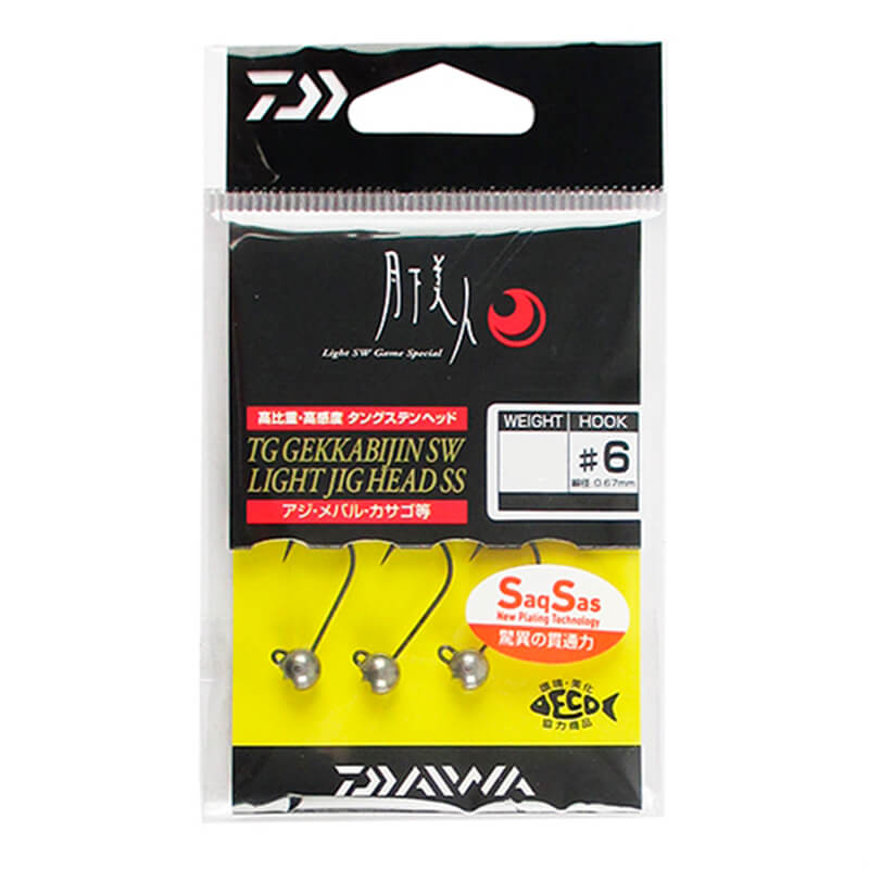 Джиг-головка вольфрамовая Daiwa TG Gekkabijin SW Light Jig Head SS #6 1g (3шт.)
