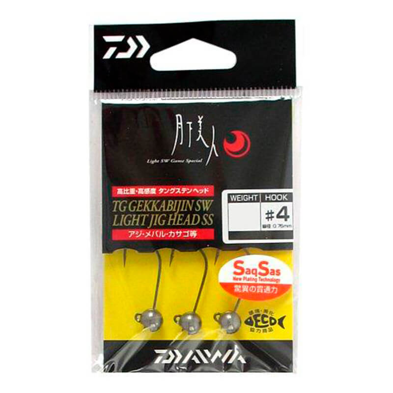 Джиг-головка вольфрамовая Daiwa TG Gekkabijin SW Light Jig Head SS #4 2.5g (3шт.)