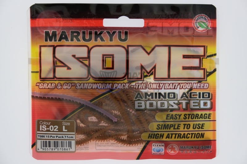 Силиконовая приманка Marukyu Isome L IS-02 brown 7086