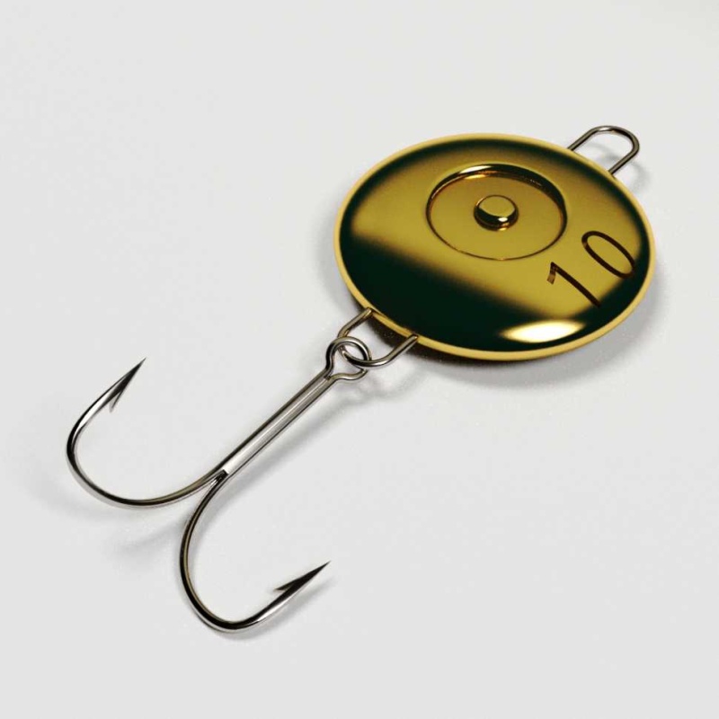 Пуговица - блесна Best Fishing с крючком 10гр. (5шт.) Gold