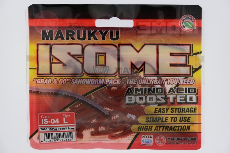 Силиконовая приманка Marukyu Isome L IS-04 red 7088