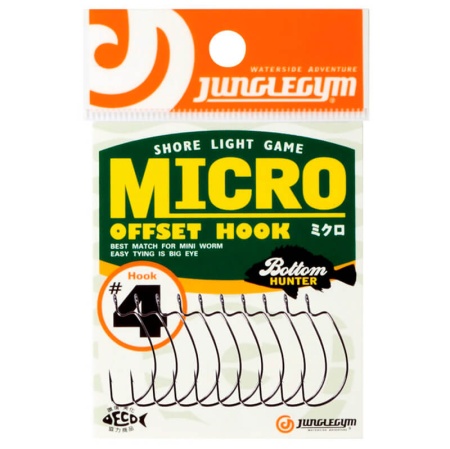 Крючки Junglegym офсетные Micro Offset Hook NS #6