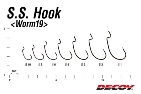 Крючки Decoy офсетные Worm19 S.S. Hook #6