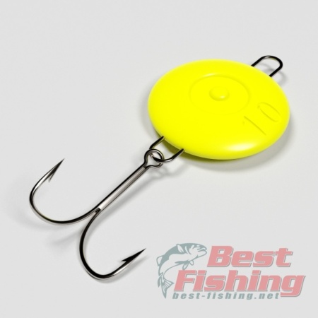 Пуговица - блесна Best Fishing с крючком 25гр. (5шт.) Lemon