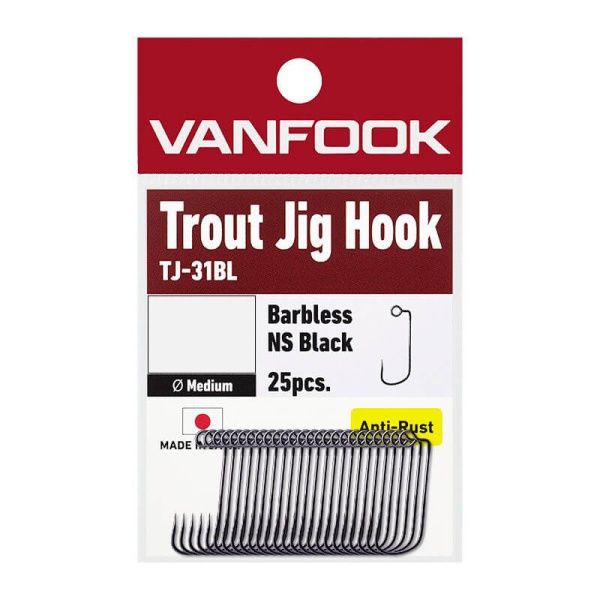 Крючки Vanfook Trout Jig Hook TJ-31BL NS Black #6 (25 шт.)